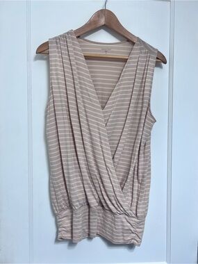Garnet Hill Essential Banded Surplice Tank